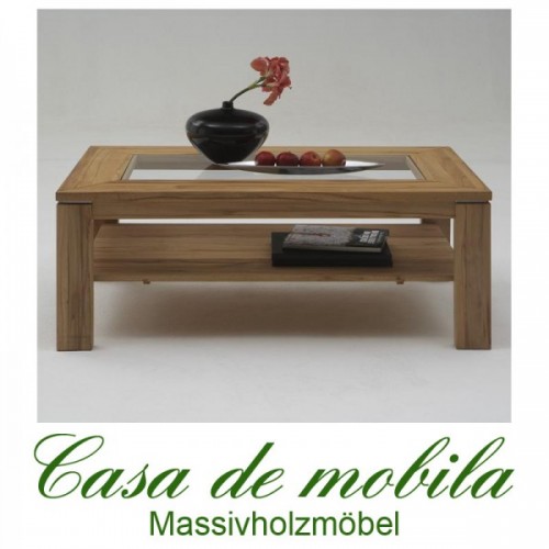 Couchtisch Stubentisch Tisch Wohnzimmertisch Glasplatte Holz Kernbuche Buche massiv ge&ouml;lt Massivholz Massivholzm&ouml;bel