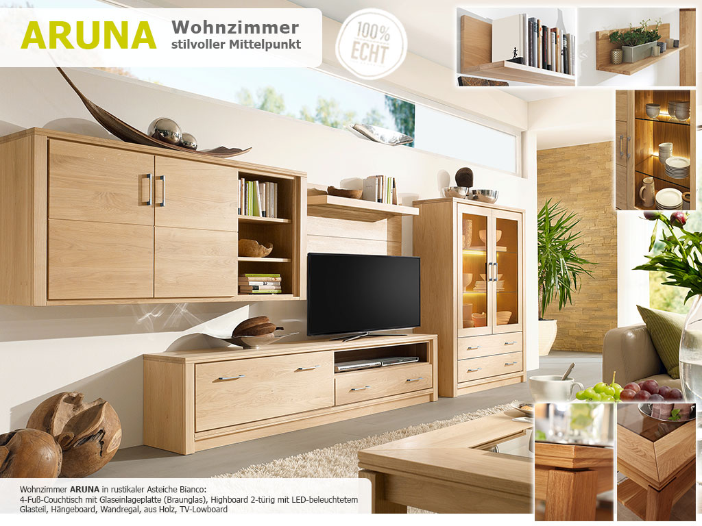 ARUNA-Wohnzimmer-4-Fuß-Couchtisch-Highboard-TV-Board-Wandregal