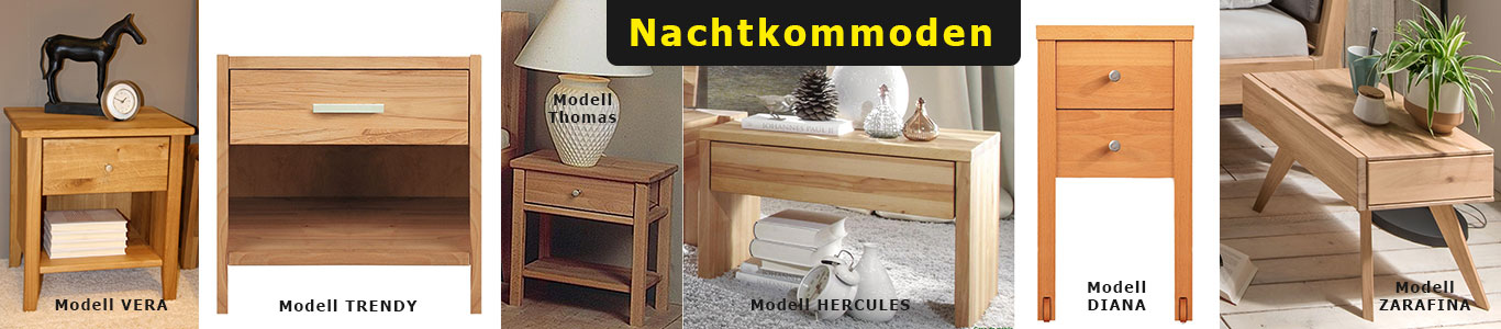 Nachtkommoden Nachtschänke Massivholz 