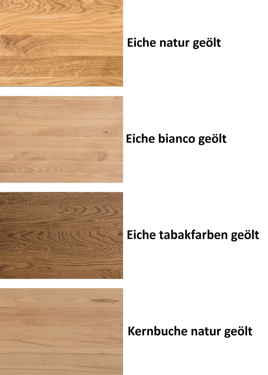Holzmuster Mido Eiche massiv natur geölt, Bianco, Tabak