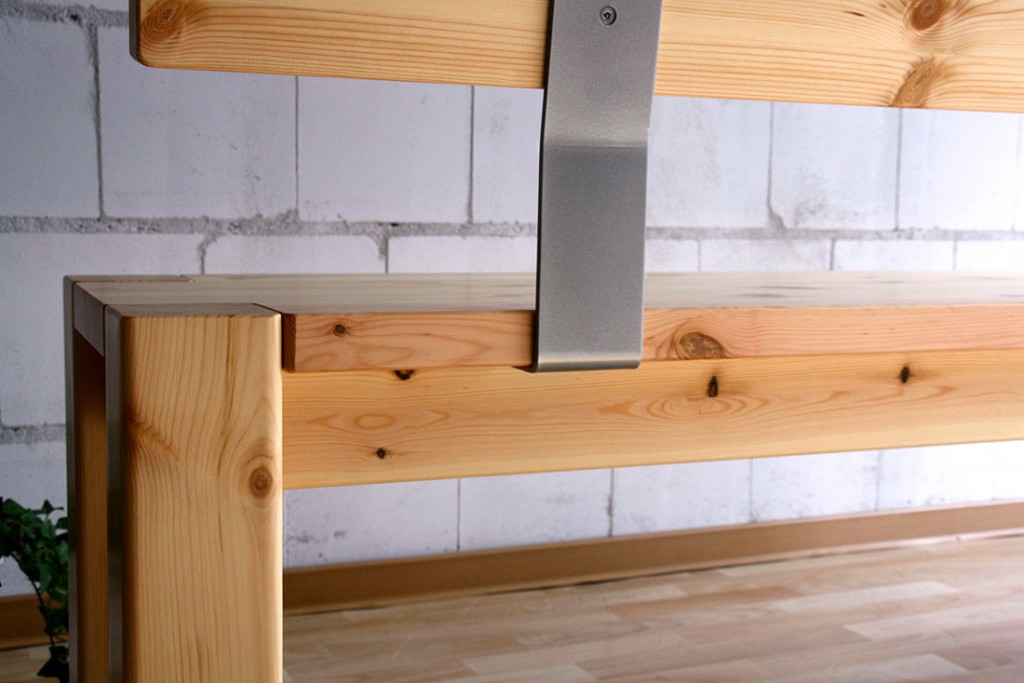 Massivholz Sitzbank 160cm mit Rückenlehne Holzbank Lehne ...